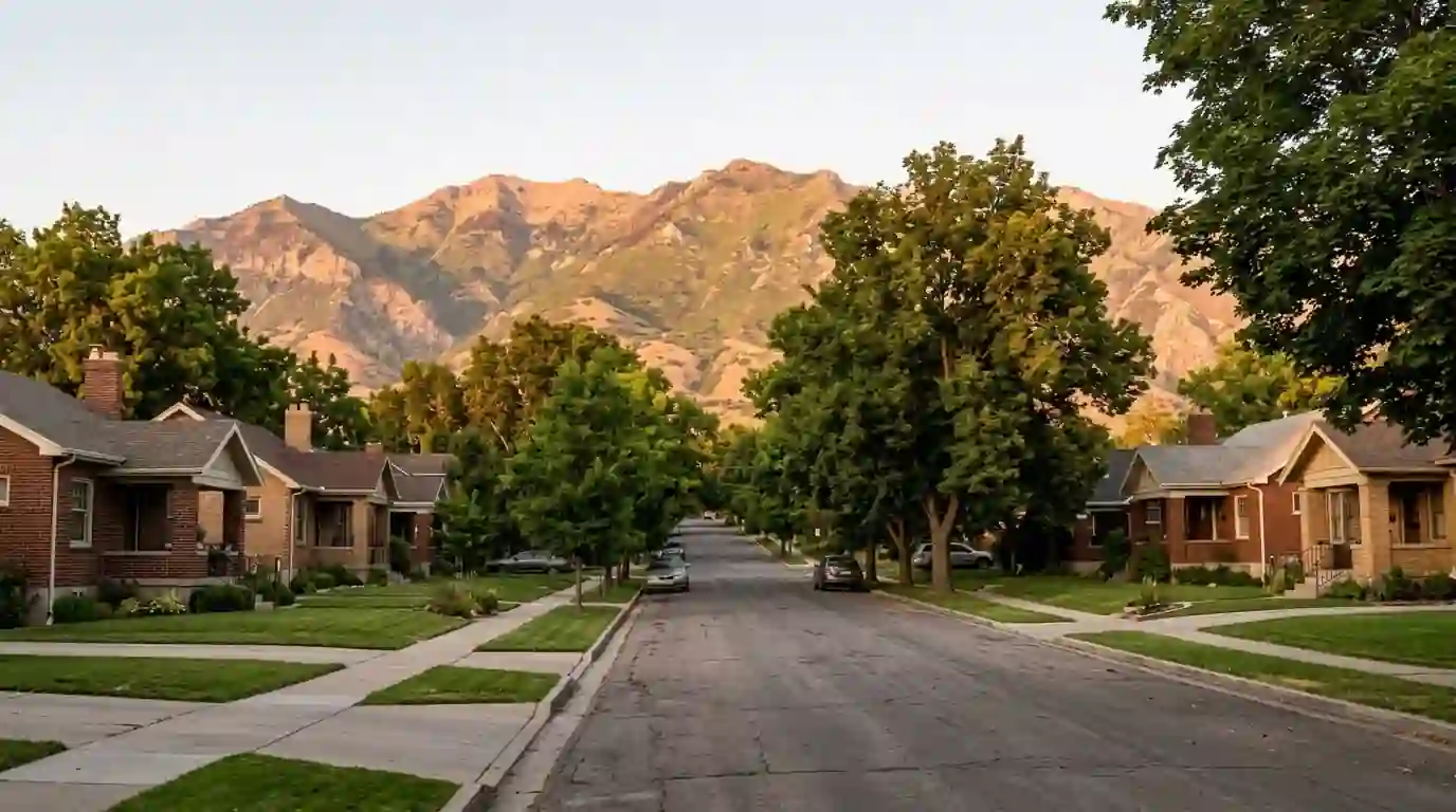 Residential street near the Wasatch Front
